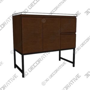Sink Bathroom Vanity Cabinet With Solid Wood And Metal Base - 3D Decorative