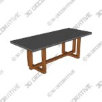 Solid Wood Dining Table - 3D Decorative