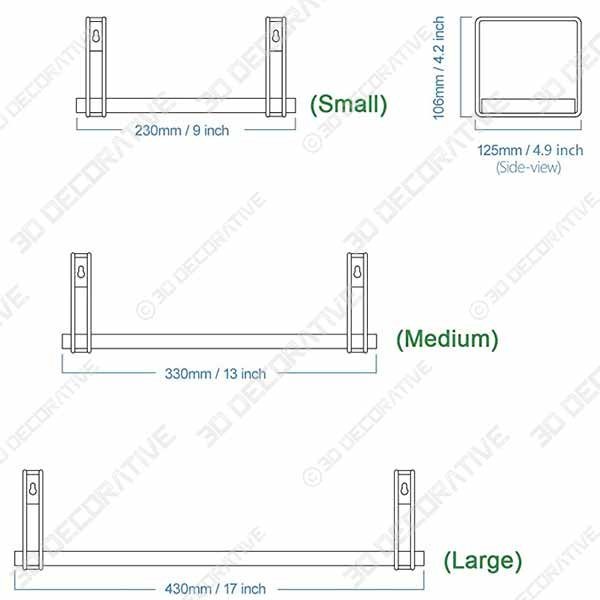 SRIWATANA Rustic Floating Shelves, Wood Wall Shelves Set of 3, Wall Mounted Storage Shelves - 3D Decorative