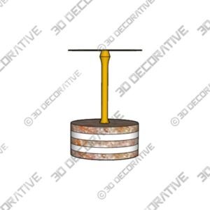 STACKED MARBLE AND BRASS PILLAR CANDLE HOLDER SMALL - 3D Decorative