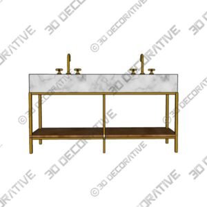 Streamline Marble Double Bathroom Vanity (63″) - 3D Decorative