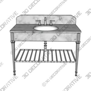 THE SINGLE THAMES VANITY BASIN SUITE - 3D Decorative