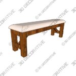 Velarde Upholstered Bench - 3D Decorative