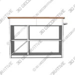 White Kitchen Island with Wine Shelves - 3D Decorative