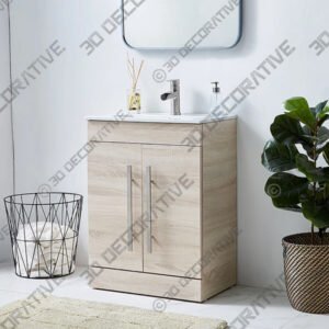 24'' Danube Modern Free-standing 2-Doors Single Bathroom Vanity Set - 3D Decorative