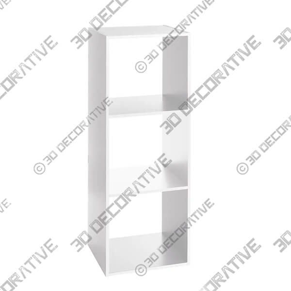 BookCase-3DDecorative 3 Divide Wooden Bookcase - 3D Decorative