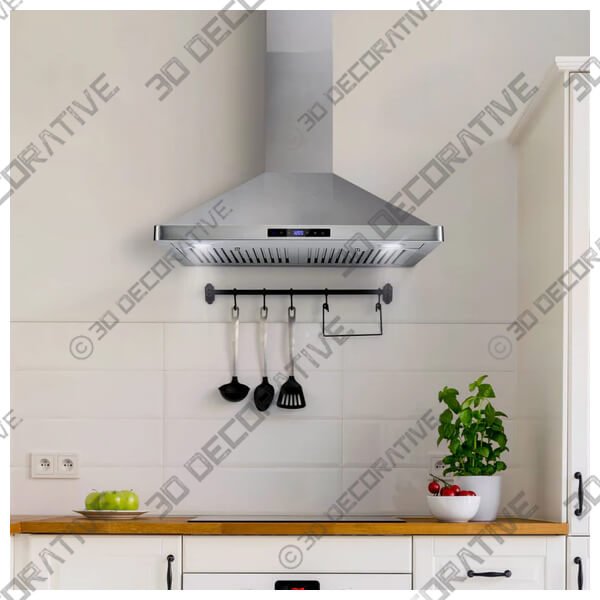 30 Wall Mount Pyramid Range Hood LH3-30 with LED - 3D Decorative