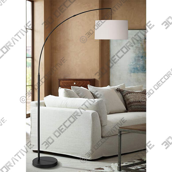 360 Lighting Cora 72 High Black Finish Modern Arc Floor Lamp - 3D Decorative
