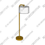 Lamp (4) (1) 360 Lighting Serra 64 Warm Gold Chairside Arc Offset Arm Floor Lamp - 3D Decorative