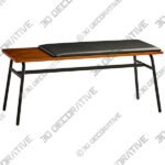 Adesso Carter 39 Wide Metal Leg and Walnut Wood Modern Bench - 3D Decorative