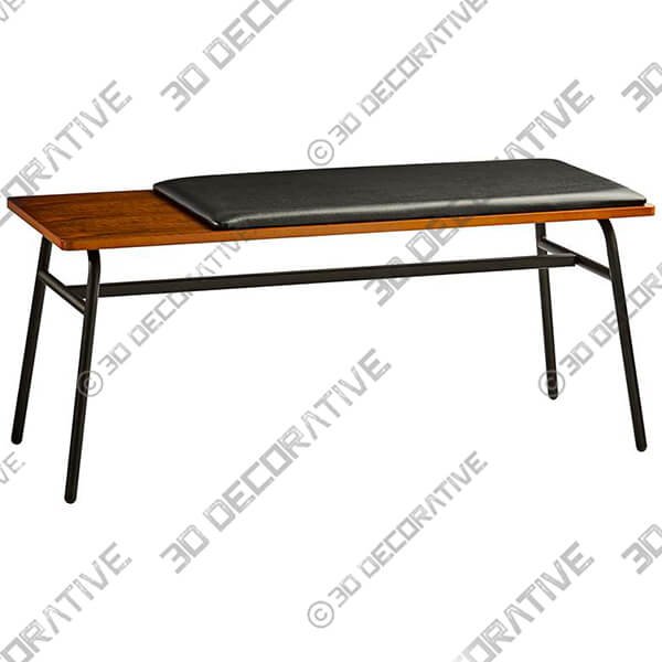 Adesso Carter 39 Wide Metal Leg and Walnut Wood Modern Bench - 3D Decorative