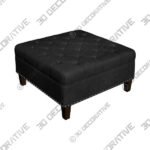 Alice Charcoal Tufted Fabric Square Cocktail Ottoman - 3D Decorative