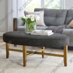 Alina Dark Gray Fabric Oval Cocktail Ottoman - 3D Decorative