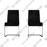 Amanda Set of 2 Black Side Chairs - 3D Decorative