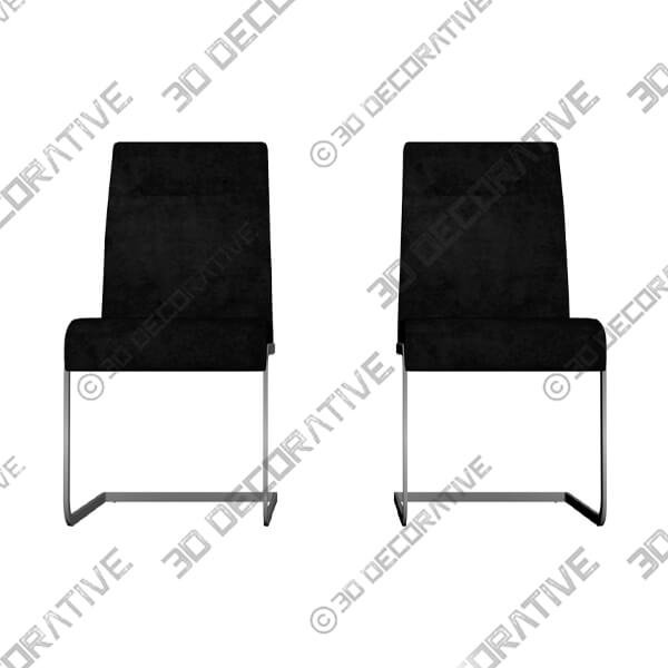 Amanda Set of 2 Black Side Chairs - 3D Decorative