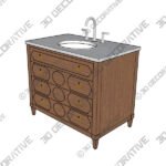 Asellus 36W x 22D Bath Vanity - 3D Decorative