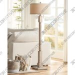 Barnes and Ivy Baluster 63 12 Coastal Rustic Pickled Wood Floor Lamp - 3D Decorative