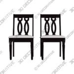 Baxton Studio Cherese Gray Fabric Dining Chairs Set of 2 - 3D Decorative