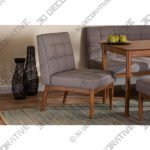Baxton Studio Sanford Gray Fabric Tufted Dining Chair - 3D Decorative