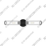 Black Almetta 2 - Light Bathroom Dimmable Vanity Light Bath Bar Fixtures - 3D Decorative