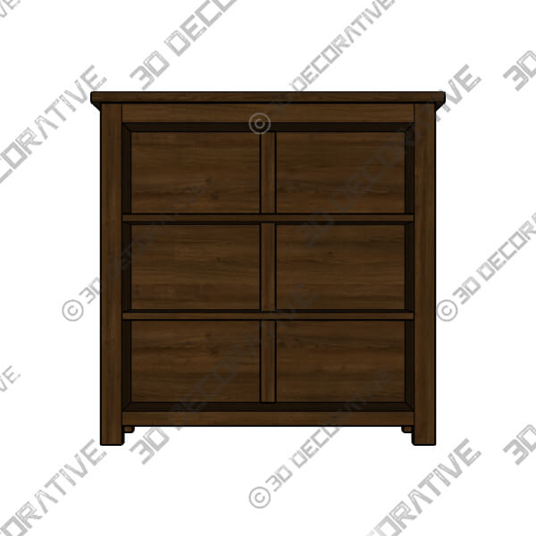 Boston Low Bookcase - 3D  Decorative
