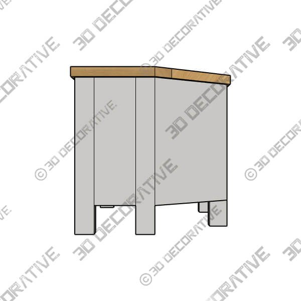 Bromely Corner TV Unit, Grey for TVs up to 40 - 3D Decorative