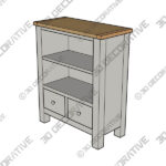 Bromley Grey Low Bookcase-3DDecorative