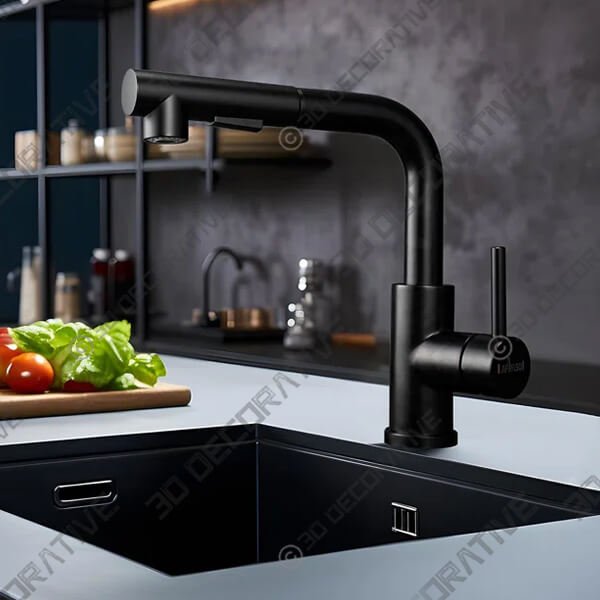 Brushed Nickel APPASO Pull Out Kitchen Faucet (Part number - 3D Decorative