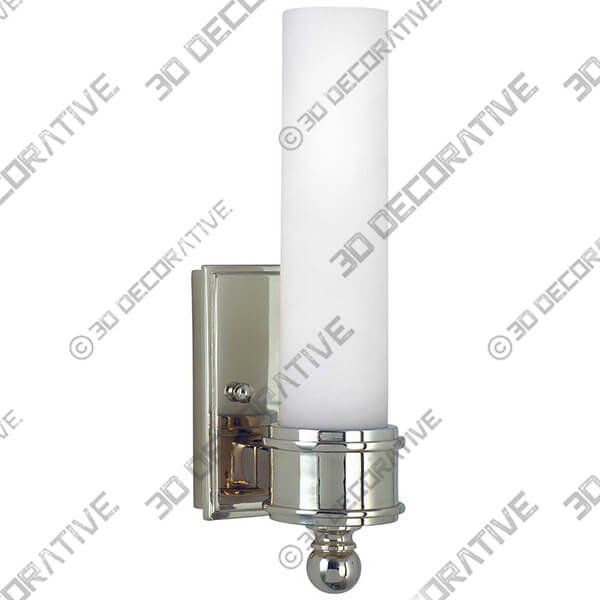 Carmac 1-Light Wall Sconce with White Glass Shade - 3D Decorative