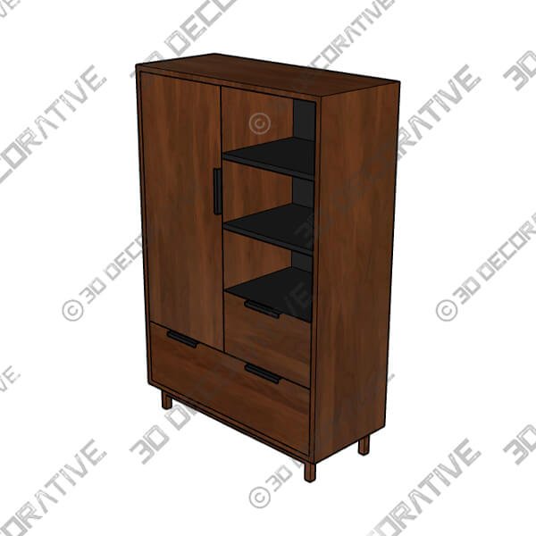 Carson Tall Cabinet - 3D Decorative