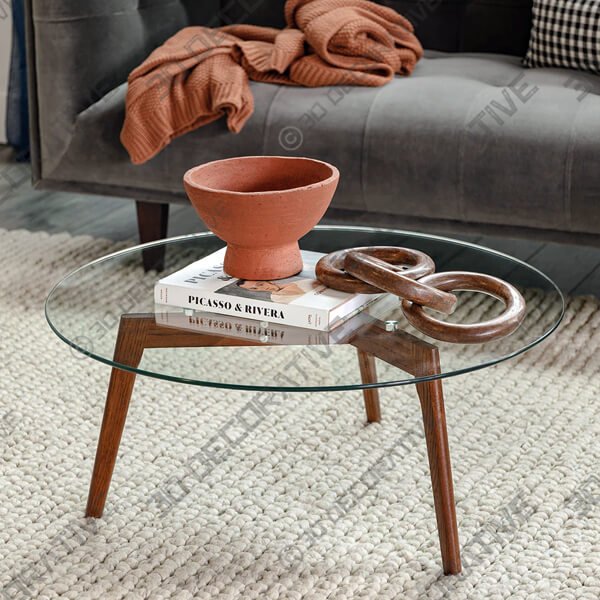 Clarus Walnut Coffee Table - 3D Decorative