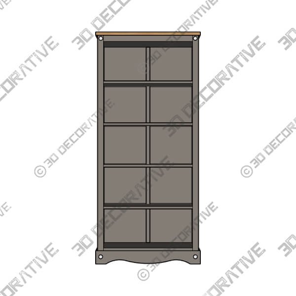 Corona Grey Tall Bookcase - 3D Decorative
