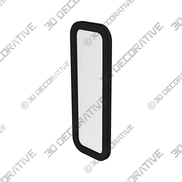 Creative Arts n Frames Round Corner Long Fiber Wood Rectangular Wall Hanging Wall Mount Mirror 15 x 40 inches - 3D Decorative