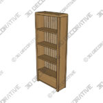 Bookcase (4) (2) Curve Oak Tall Bookcase - 3D Decorative