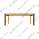 Dako Oak Dining Table For 6 - 3D Decorative
