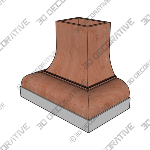 Dalton D with stainless baffle base Range hood - 3D Decorative