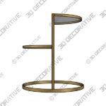 Danica 22 14 Wide Gold Metal and White Glass Two-Tier Side Table - 3D Decorative