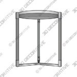 Darla 19 Wide Silver and Acrylic Modern Round Accent Table - 3D Decorative