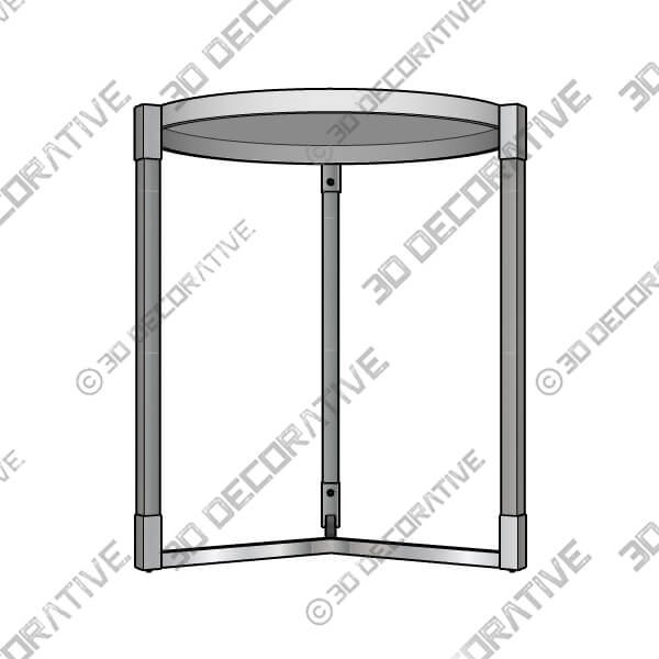 Darla 19 Wide Silver and Acrylic Modern Round Accent Table - 3D Decorative