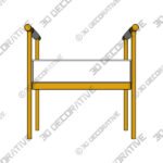 Diva 25 14 Wide White Faux Leather Bench - 3D Decorative