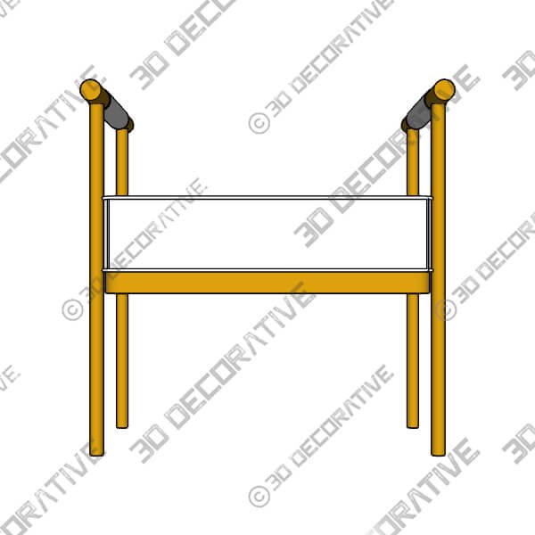 Diva 25 14 Wide White Faux Leather Bench - 3D Decorative