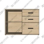 Edison Storage Cabinet, Oak Effect - 3D Decorative