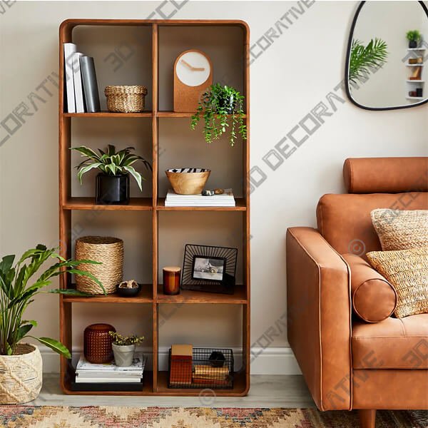 Elements Bent Ply Bookcase Shelving Unit - 3D Decorative