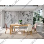 Extendable table in knotty oak veneer - 3D Decorative