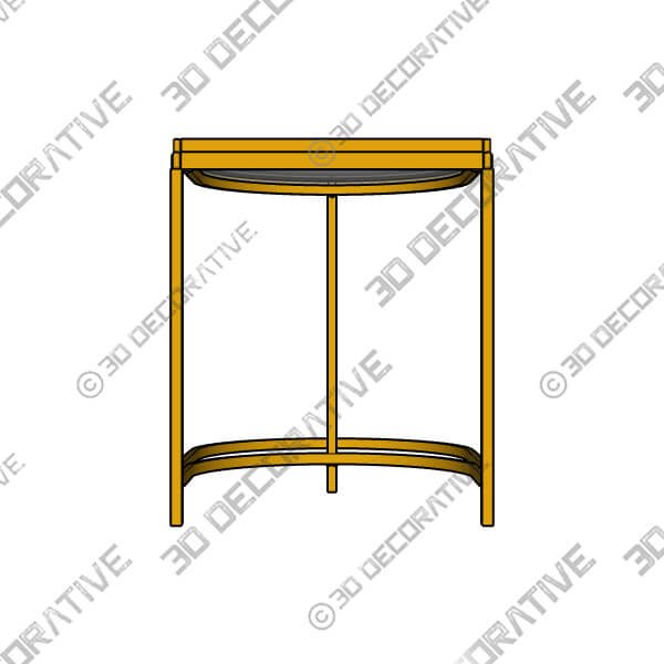 Ezio Gold Metal and Glass Nesting Tables Set of 2 - 3D Decorative