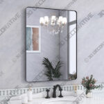 Filleted Corner Wall Mounted Mirror, Bathroom Mirror-3DDEcorative Filleted Corner Wall Mounted Mirror, Bathroom Mirror - 3D Decorative