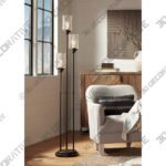 Franklin Iron Works Libby Bronze and Seeded Glass 3-Light Tree Floor Lamp - 3D Decorative