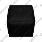 French Seam Linen Black Square Ottoman - 3D Decorative