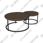 Fulton Coffee Nest of Tables, Pine Effect - 3D Decorative