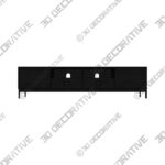 Fulton Extra Wide TV Unit, Black for TVs up to 80 - 3D Decorative